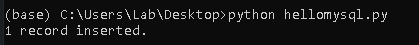 insert data mysql