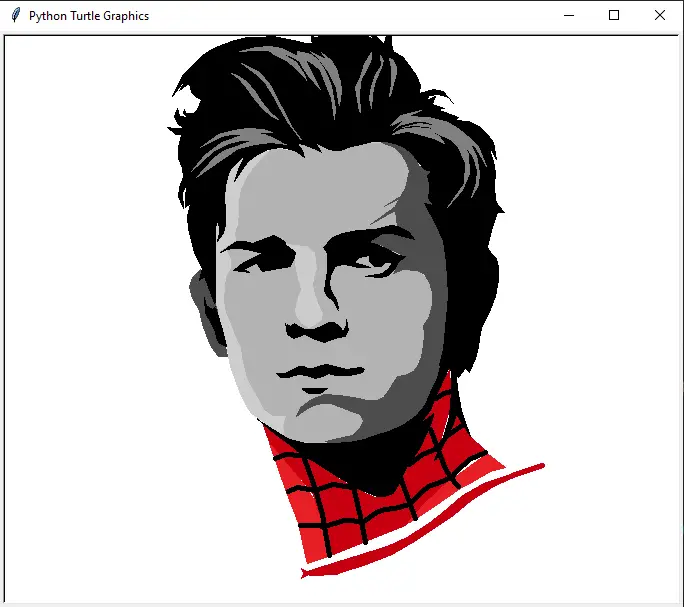 Drawing Tom Holland (from Spiderman) using Python