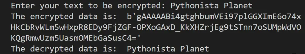 cryptography using the fernet module of Python