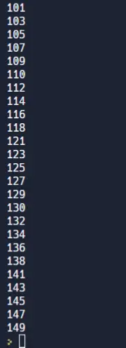 C program to display all integers within the range 100-150 whose sum of digits is an even number - output